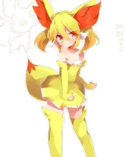 🦊 Fennekin Pokemon Феннекин, Покемон, Аниме, Милый, Лиса, Мультфильм telegram sticker