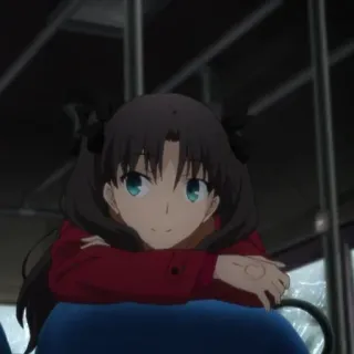 🙂 Rin Tohsaka Fate/stay night Anime, Personaggio, Rin Tohsaka, Fate Stay Night, Manga telegram sticker