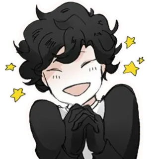 ✨ Anime, Dibujo animado, Sonrisa, Feliz, Kawaii, Lindo telegram sticker