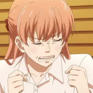 🎀 Anime, Mulher, Frustrada, Expressão, Desenho animado, Chateada telegram sticker