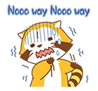 🙅 Nooo way Nooo way tanuki, scioccato, sorpresa, cartone animato, animale, esclamazione, incredulità, no telegram sticker