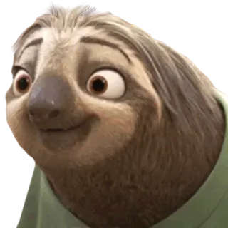😊 Flash Slothmore Zootopia Faultier, Zoomania, Tier, Cartoon, Flash Faultier telegram sticker