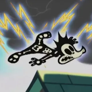 ⚡️ scheletro, cartone animato, fulmine, animazione telegram sticker