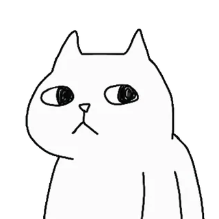 💬 kat, sticker, dier, cartoon, witte kat, schattig, grappig, tekening telegram sticker