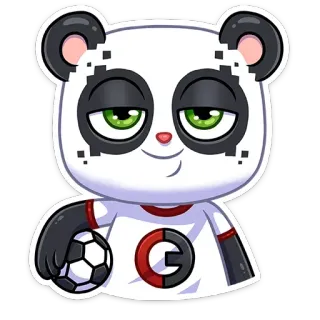 ⚽️ Panda, Football, Dessin animé, Personnage, Ballon, Sticker whatsapp sticker