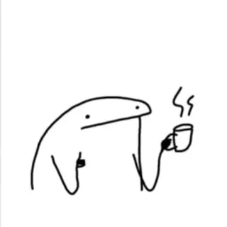 👍 coffee, meme, stick figure, cartoon, beverage telegram sticker
