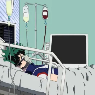 🤕 Izuku Midoriya My Hero Academia anime, hospital, patient, my hero academia, izuku midoriya, deku telegram sticker