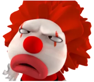 🤡 Clown, traurig, rote Nase, verärgert, lustig, Cartoon, Aufkleber whatsapp sticker