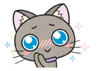 ☺️ gato, fofo, brilhante, animal, adesivo, desenho animado whatsapp sticker