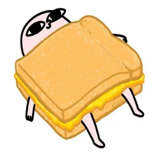 💎 Cartoon, Sandwich, Kaas, Zonnebril, Eten, Schattig telegram sticker