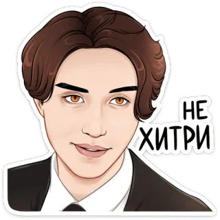 🤨 НЕ ХИТРИ homem, rosto, retrato, expressão, russo, tradução, não seja esperto, desenho animado telegram sticker