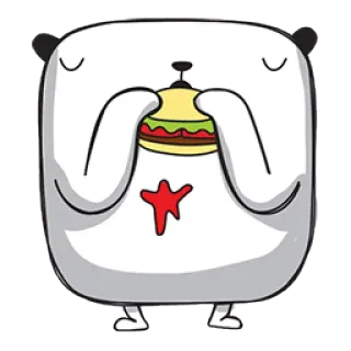 🍔 Panda, Burger, Essen, Cartoon, Süß, Tier telegram sticker