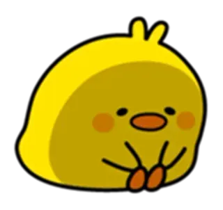 😔 frango, animal, fofo, amarelo, kawaii telegram sticker