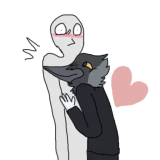 ❤️ cartone animato, abbraccio, affetto, cuore, amore, romanzo telegram sticker
