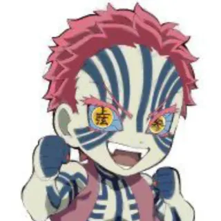 👊 Akaza Demon Slayer Аниме, Демон, Чиби, Фан-арт telegram sticker