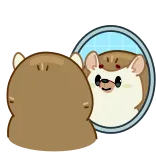 😘 Ёж, Зеркало, Отражение, Животное, Мультфильм, Милый, Смешной telegram sticker