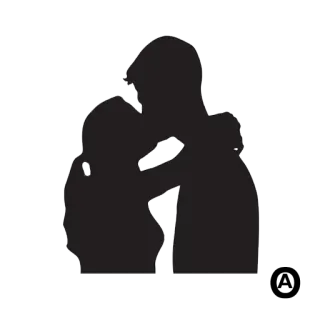 😙 поцелуй, пара, силуэт, любовь, романтика telegram sticker