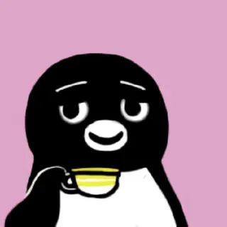 🍵 pingouin, thé, dessin animé telegram sticker