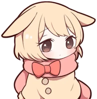 😔 anime, cute, kawaii, cartoon, sticker, illustration whatsapp sticker