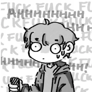😅 AHHHHH FUCK anxious, upset, comic, distressed, cartoon telegram sticker