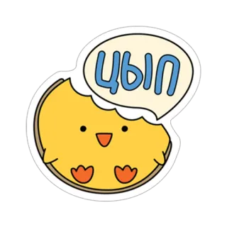 🐥 ЦЫП chicken, cute, animal, russian, cyrillic, baby chick whatsapp sticker