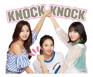 ✊ KNOCK KNOCK toc toc, twice, kpop, música, girl group, pop, entretenimento whatsapp sticker