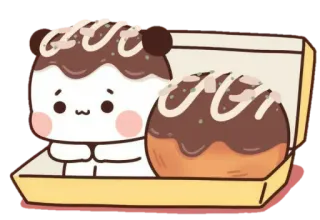 🐻 Panda, Takoyaki, Essen, Kawaii, Süß, Japanisches Essen, Dessert telegram sticker
