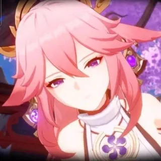 🌟 Yae Miko Genshin Impact yae miko, genshin impact, anime, videospiel, charakter, pinke haare telegram sticker