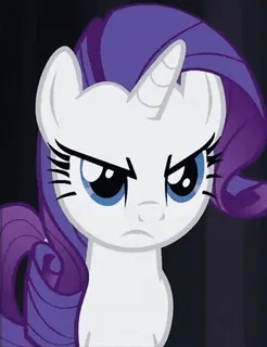 😞 Rarity My Little Pony Poney, Rarity, Dessin animé, En colère, Déçu, Cheval telegram sticker