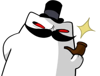 🌟 gatto, cartone animato, detective, baffi, pipa, cappello telegram sticker