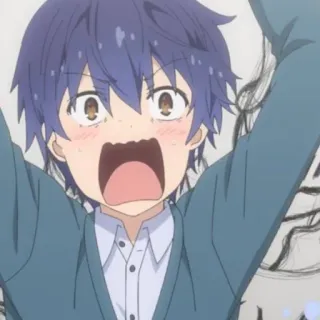 😱 anime, shocked, scared, boy, cartoon telegram sticker