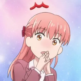 🎀 Anime, Menina, Fofa, Ruborizar, Cabelo rosa telegram sticker