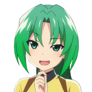🧚‍♀️ anime, pelo verde, sonrisa, dibujos animados, chica whatsapp sticker