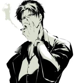 🚬 Anime, Hút thuốc, Thuốc lá, Đàn ông, Áo vest whatsapp sticker