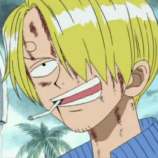 🎷 Sanji One Piece Anime, Zigarette, Blond, Verletzt, Koch whatsapp sticker