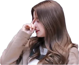 😎 wanita, gadis, berambut cokelat, orang, orang korea telegram sticker