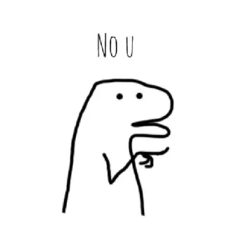 ☁️ NO U Meme, Blague, Dessin animé, Drôle, Gribouillage, Simple telegram sticker