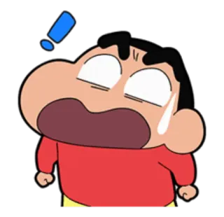 😨 Shin-chan Crayon Shin-chan dibujos animados, anime, impactado, exclamación, Crayon Shin-chan telegram sticker