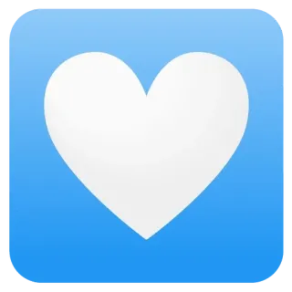 ❤️ หัวใจ, ความรัก, ความห่วงใย, สีน้ำเงิน, สีขาว, สัญลักษณ์ whatsapp sticker