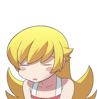 😪 Shinobu Oshino Monogatari Anime, Manga, Mädchen, Blond, Schläfrig, Müde, Charakter telegram sticker