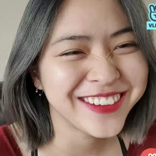 🥣 V LIVE uśmiech, kobieta, koreanka, twarz, szczęśliwy telegram sticker