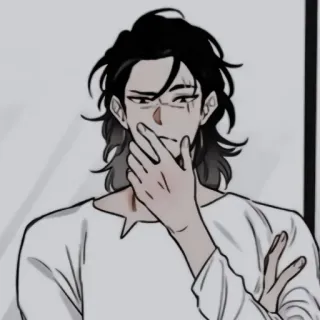 🪔 Anime, Manga, Portret, Postać, Mężczyzna, Rysunek telegram sticker