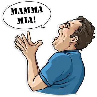 👹 MAMMA MIA! итальянский, выражение, восклицание, мужчина, жест, в шоке telegram sticker