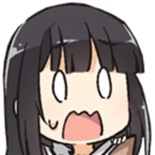 😮 アニメ, 漫画, ちび, 表情, ショック, 顔 whatsapp sticker