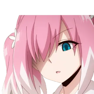 😕 anime, pelo rosa, linda, mujer, chica, manga telegram sticker