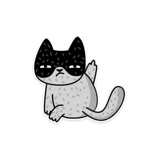 🖕 고양이, 가운데 손가락, 무례한, 불쾌한, 동물, 만화, 스티커 telegram sticker