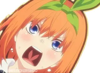 🍊 Yotsuba Nakano The Quintessential Quintuplets Anime, Yotsuba Nakano, The Quintessential Quintuplets, Marah, Animasi telegram sticker