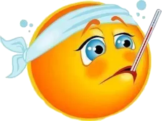 💊 emoji, sick, illness, temperature, fever, sad, headache whatsapp sticker