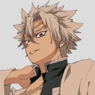 🌟 Sanemi Shinazugawa Demon Slayer 动漫, 鬼灭之刃, 不死川实弥, 风柱 telegram sticker