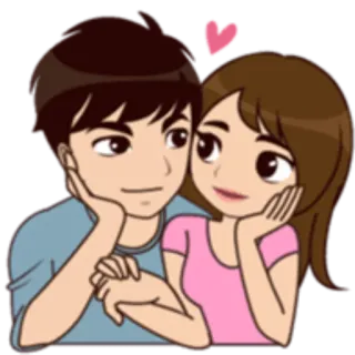 🤔 amour, couple, romance, coeur, dessin animé, relation, mignon telegram sticker